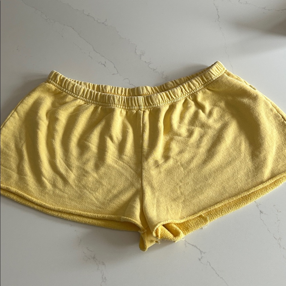 Anthropologie out from under Yellow Cutoff Terry cloth Shorts